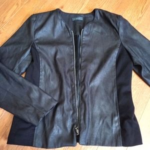 90's suede & faux leather coat